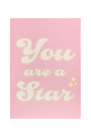 Wenskaart you are a star roze h5 