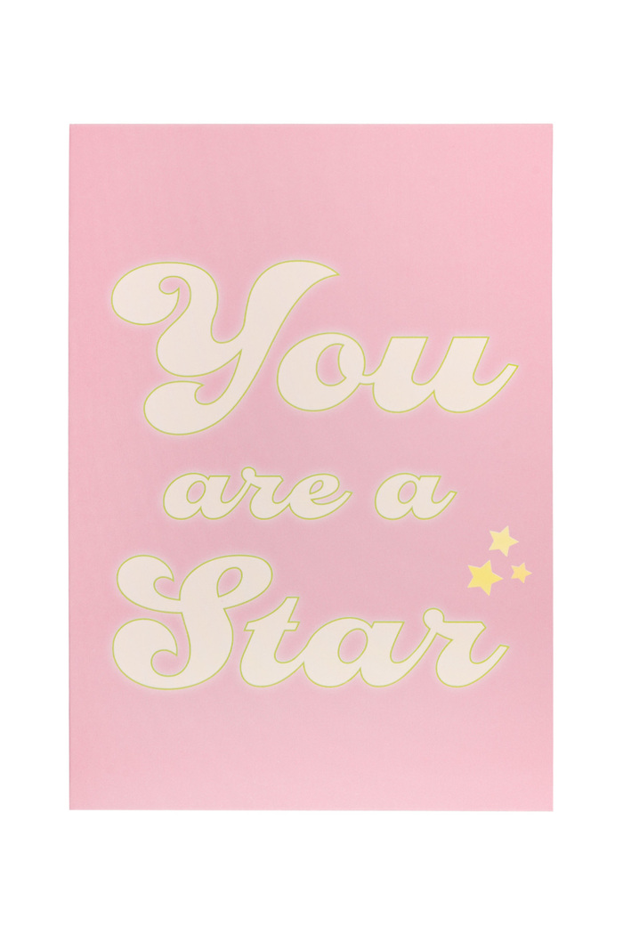 Greeting card you are a star pink 