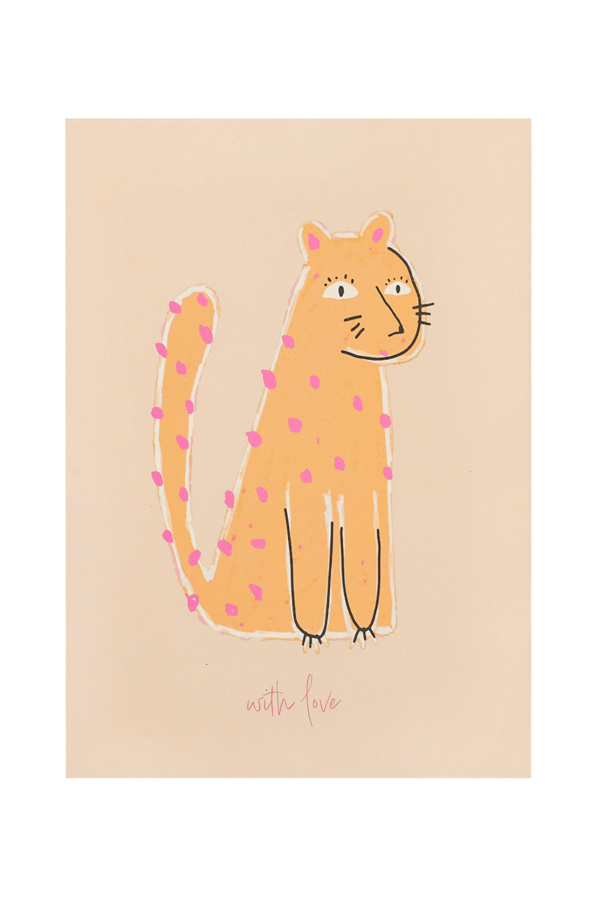 Greeting card tiger beige