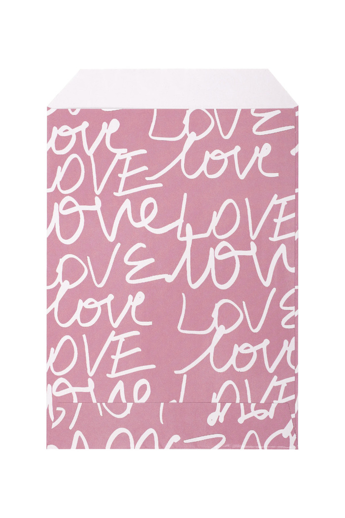 Sieradenenvelop love print roze Afbeelding2