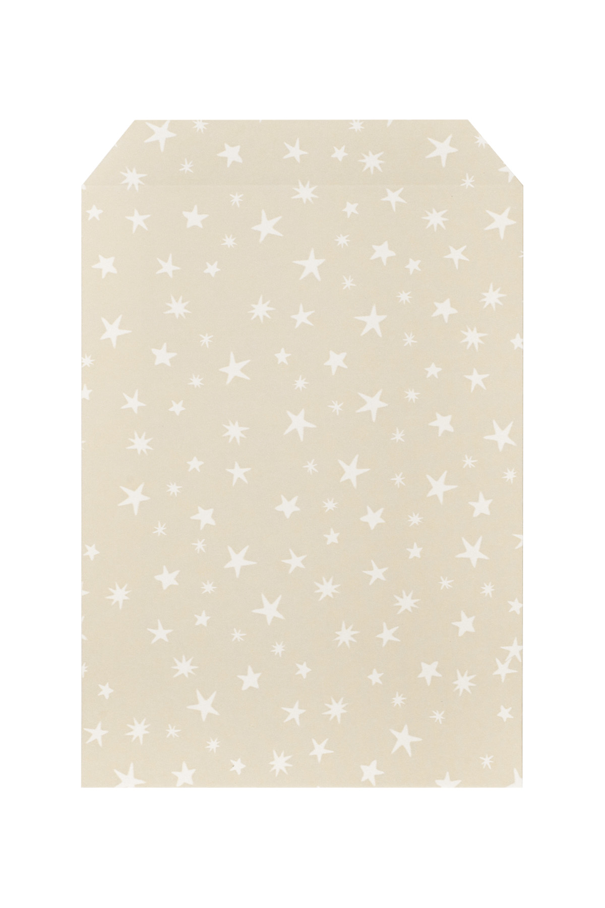 Enveloppe bijoux beige avec étoiles blanches