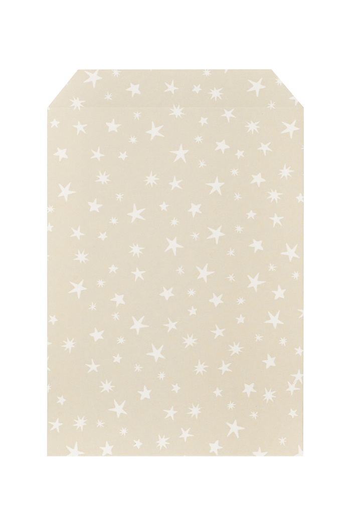 Beyaz yıldızlı bej takı zarfı 