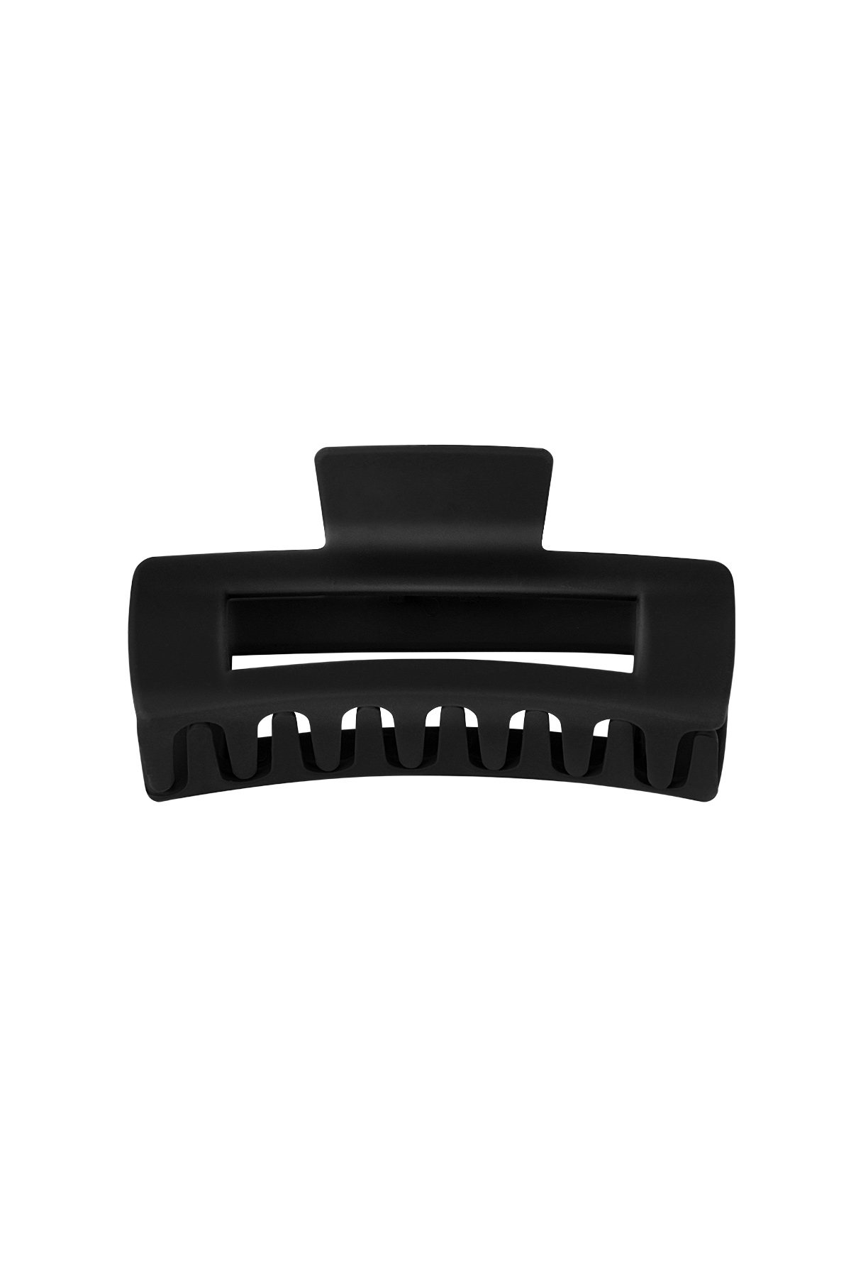 Hair clip rectangle - black Plastic h5 