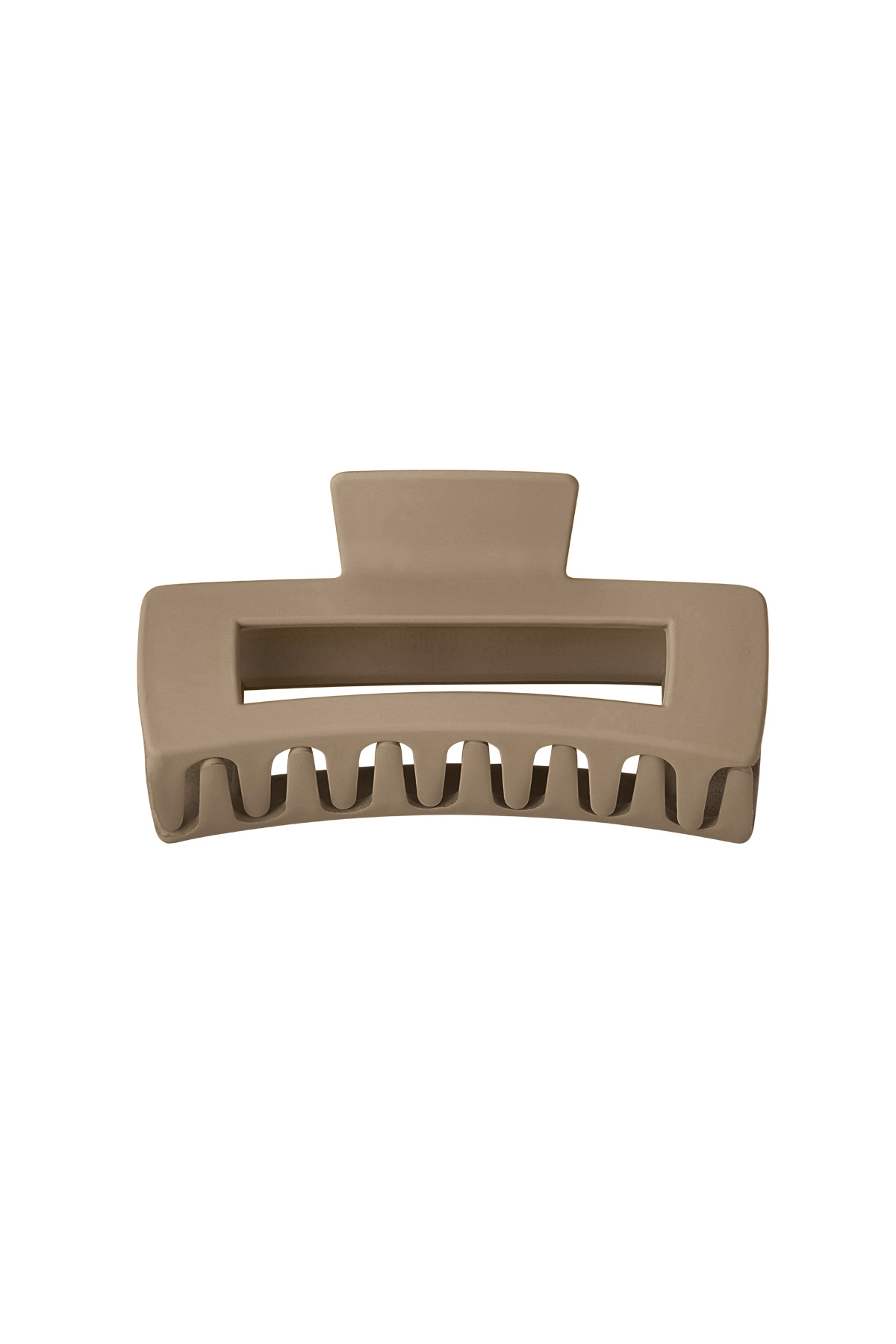 Hair clip rectangle - camel Plastic 