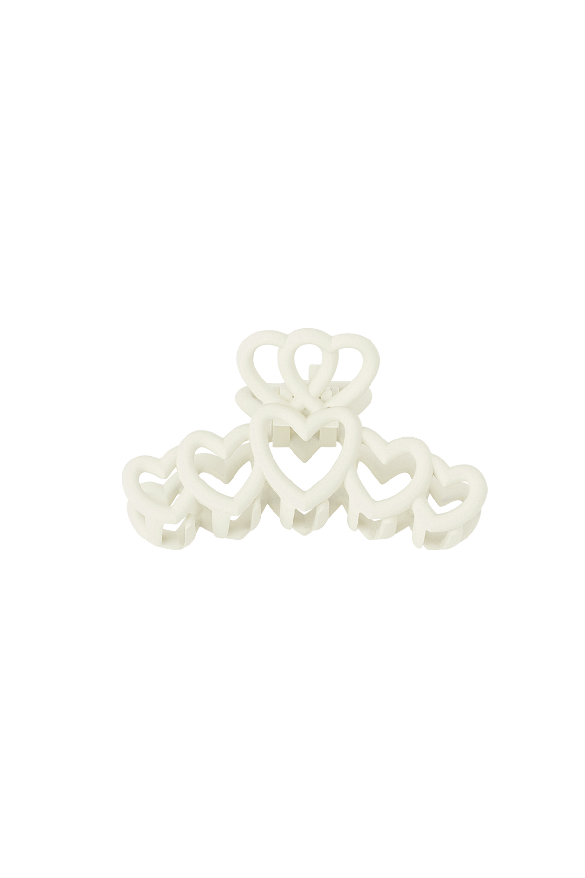 Hair clip hearts - cream Plastic