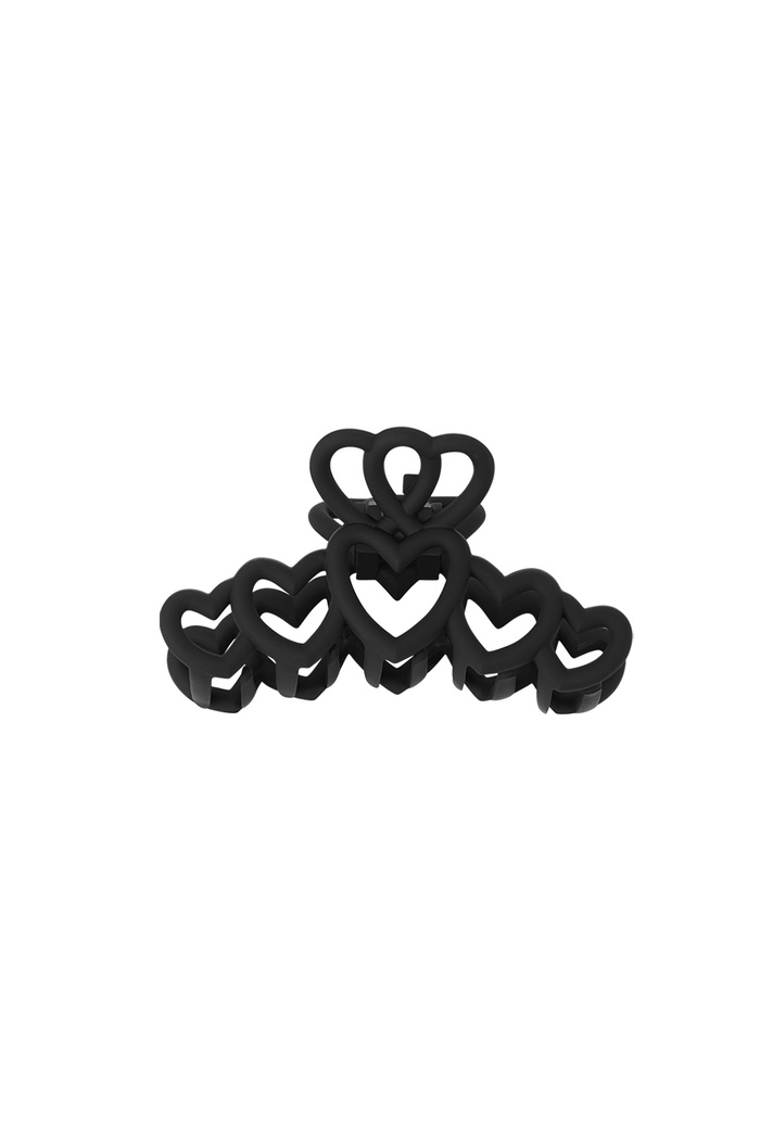 Haarspangenherzen - schwarzer Kunststoff 