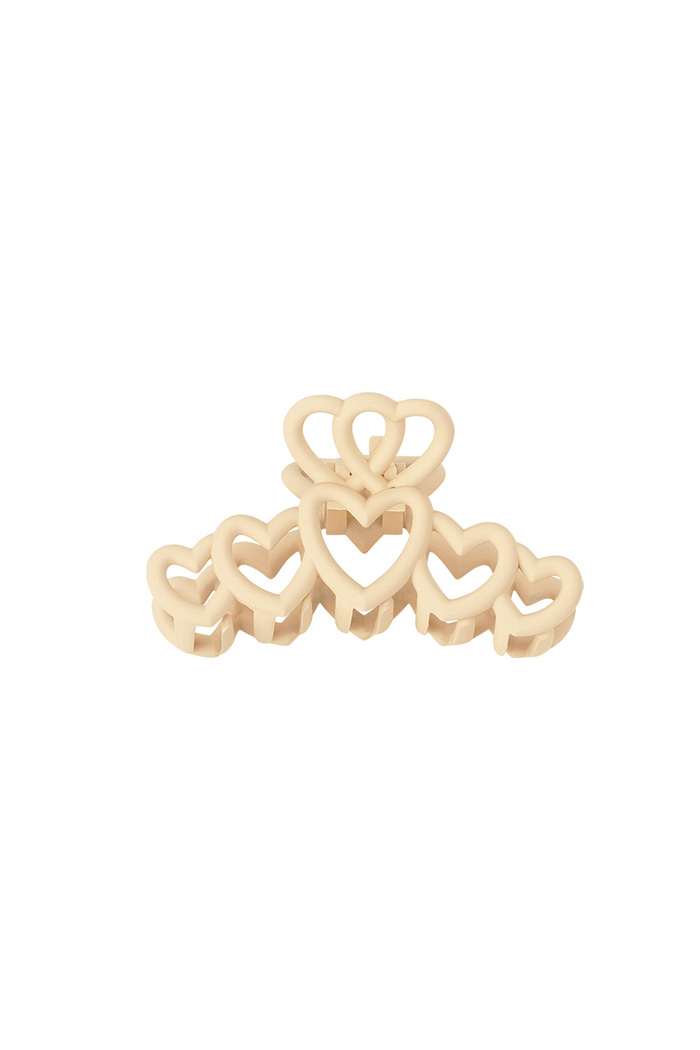 Hair clip hearts - beige Plastic 