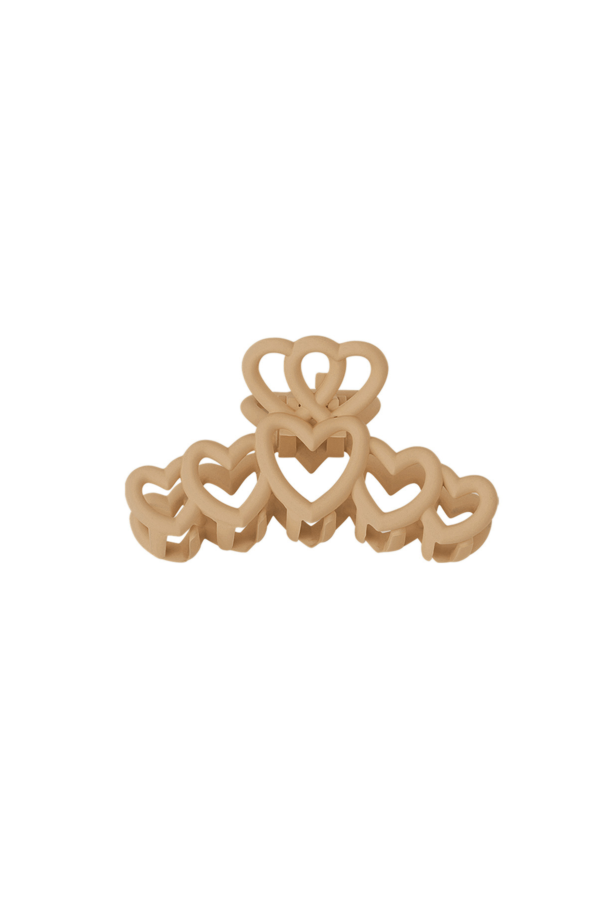 Hair clip hearts - camel Plastic 