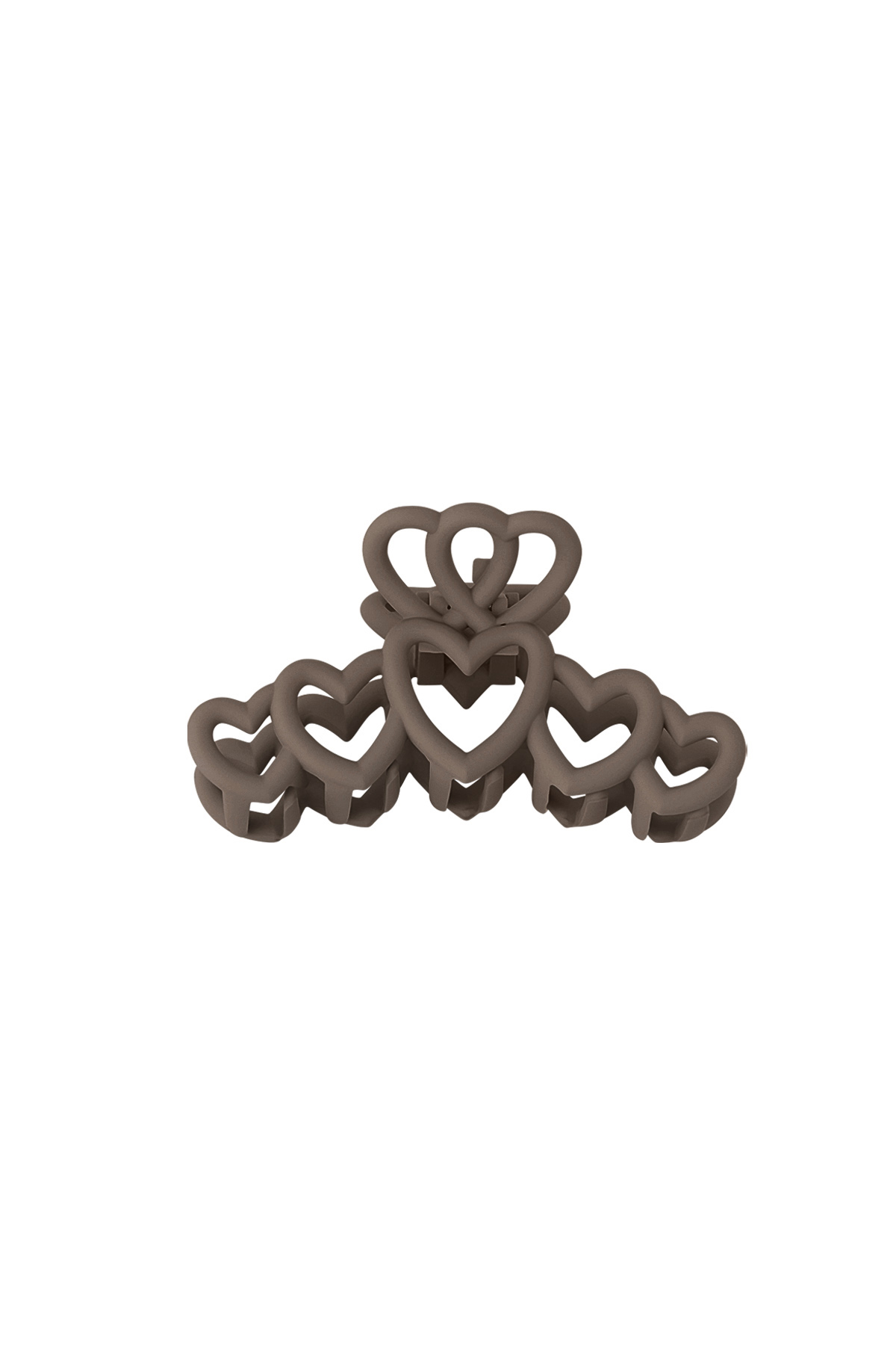 Hair clip hearts - brown Plastic 