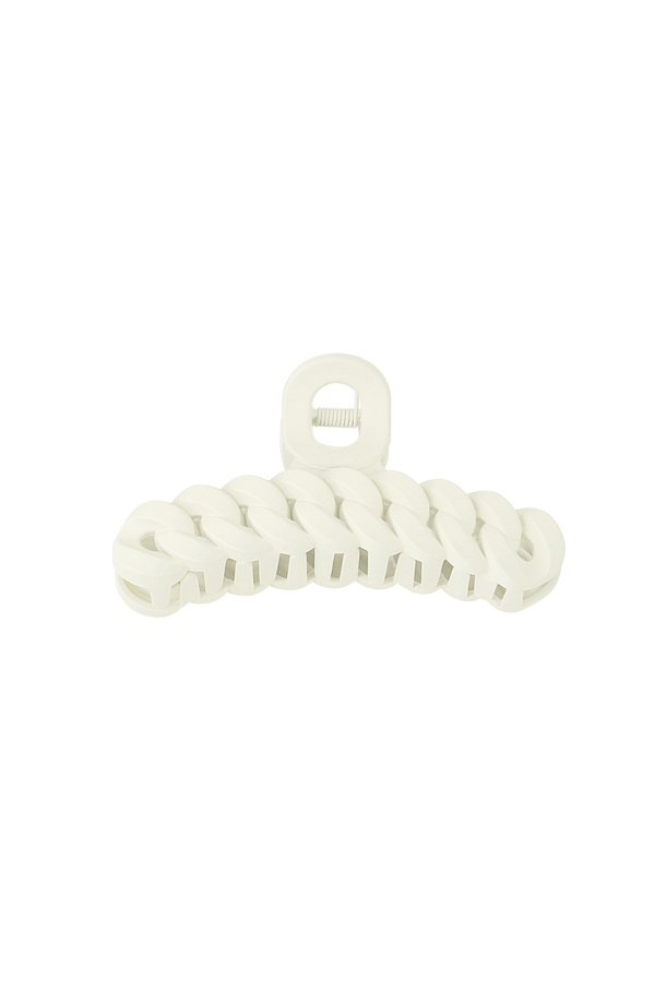 Hair clip braided - cream Plastic