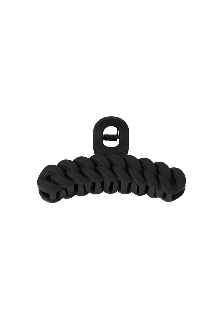 Hair clip braided - black Plastic 
