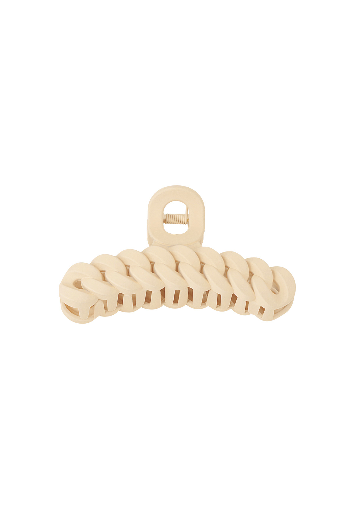 Fermaglio per capelli intrecciato - plastica beige 2