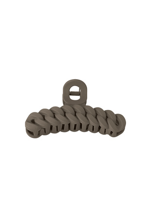 Hair clip braided - brown Plastic h5 