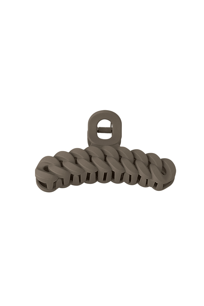 Hair clip braided - brown Plastic 