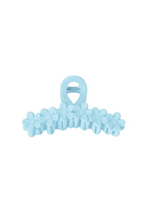 Hair clip flowers in a row - blue Plastic h5 