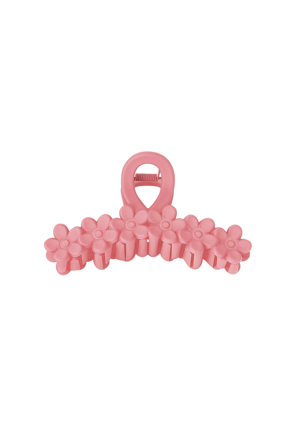Hair clip flowers in a row - pink Plastic h5 