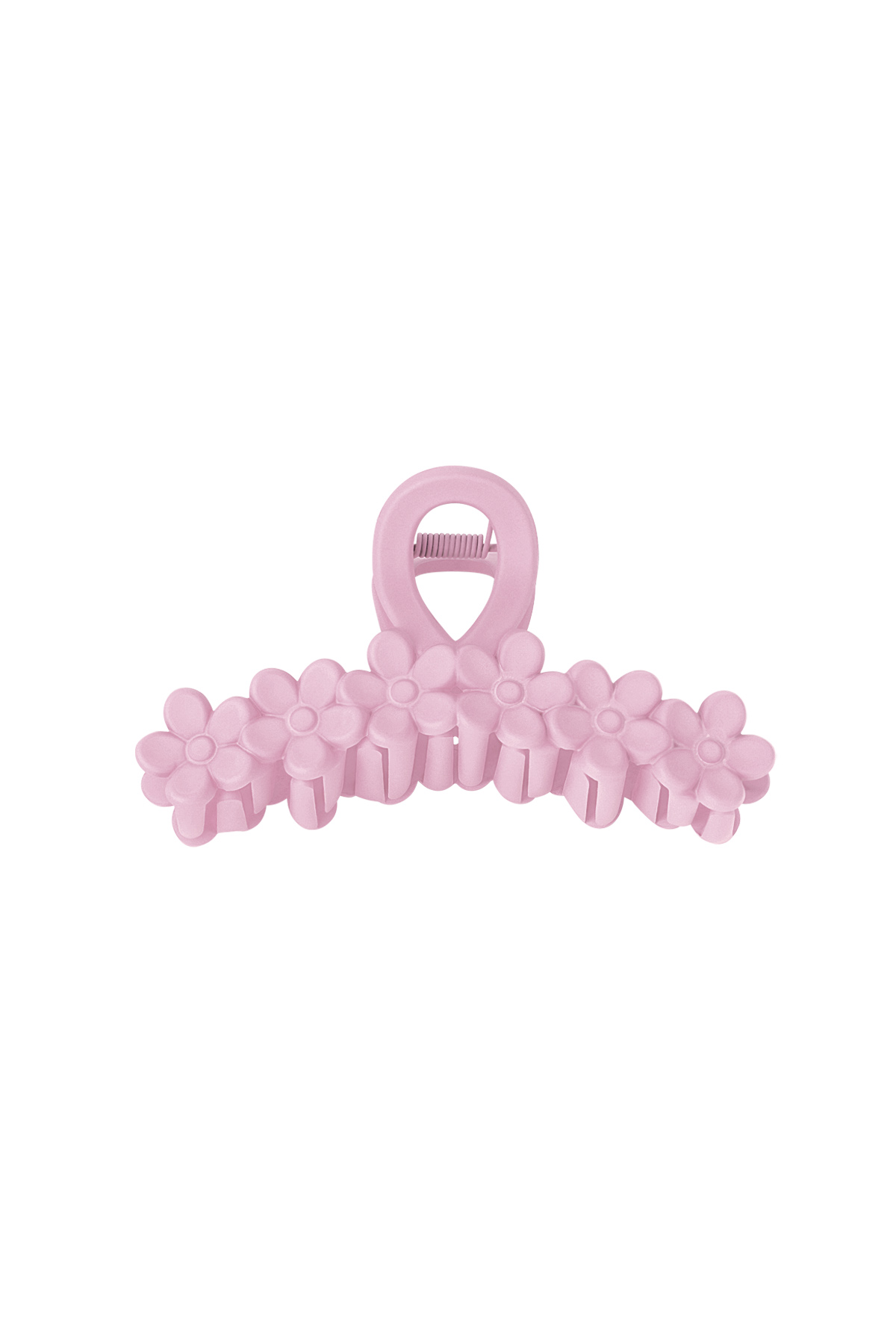 Hair clip flowers in a row - pastel pink Plastic h5 