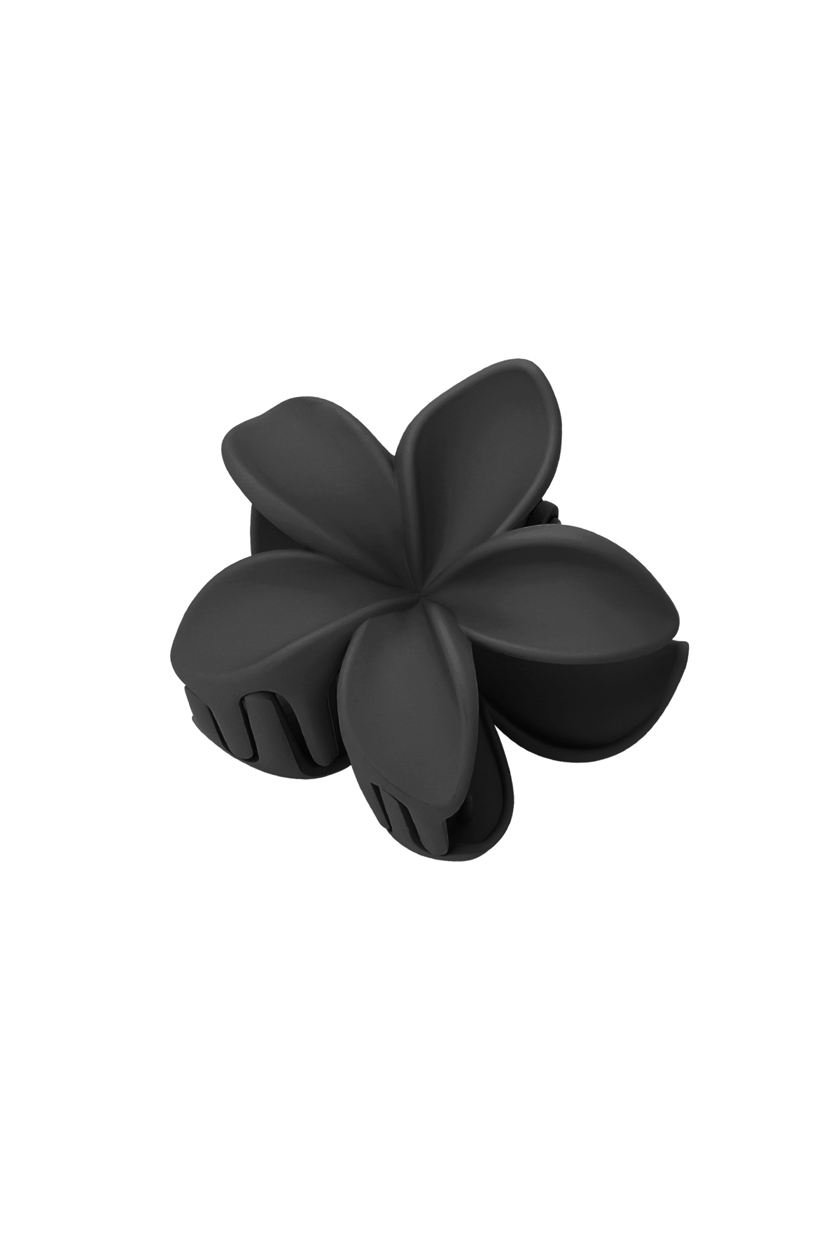 Haarspange Blume - schwarz Kunststoff