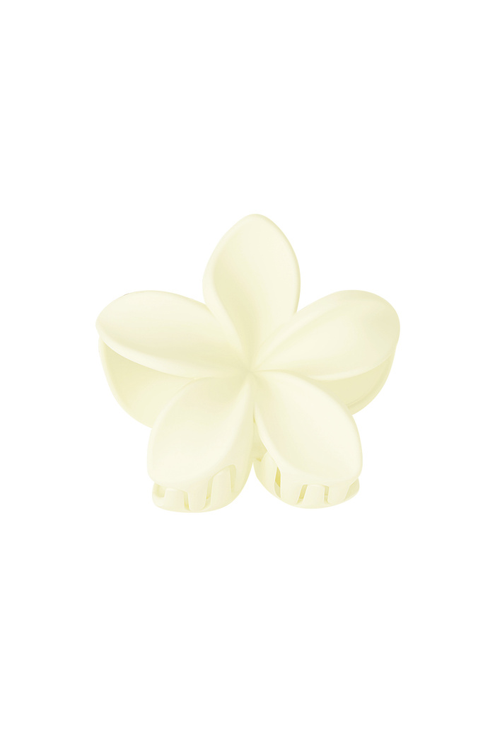 Saç tokası çiçek - krem Plastik 