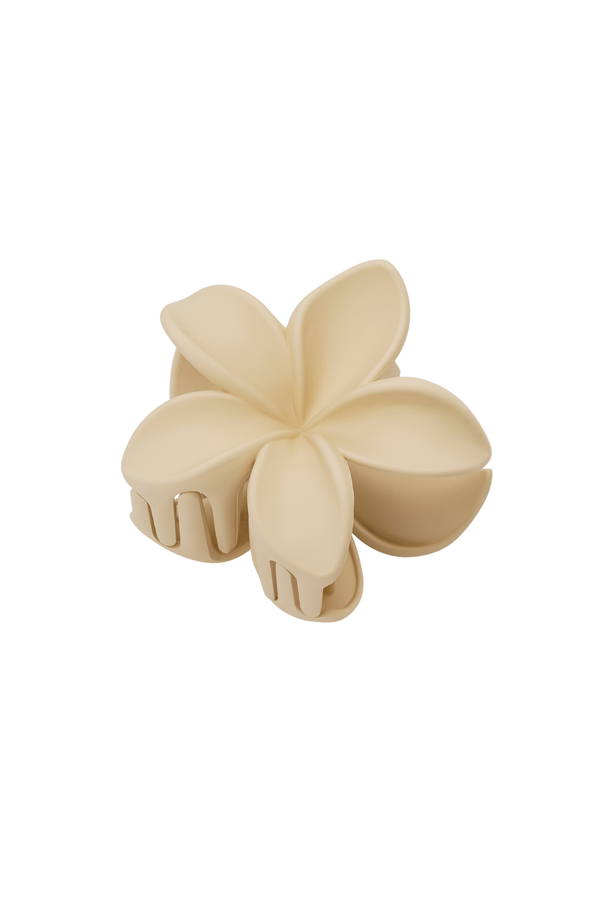 Hair clip flower - beige Plastic