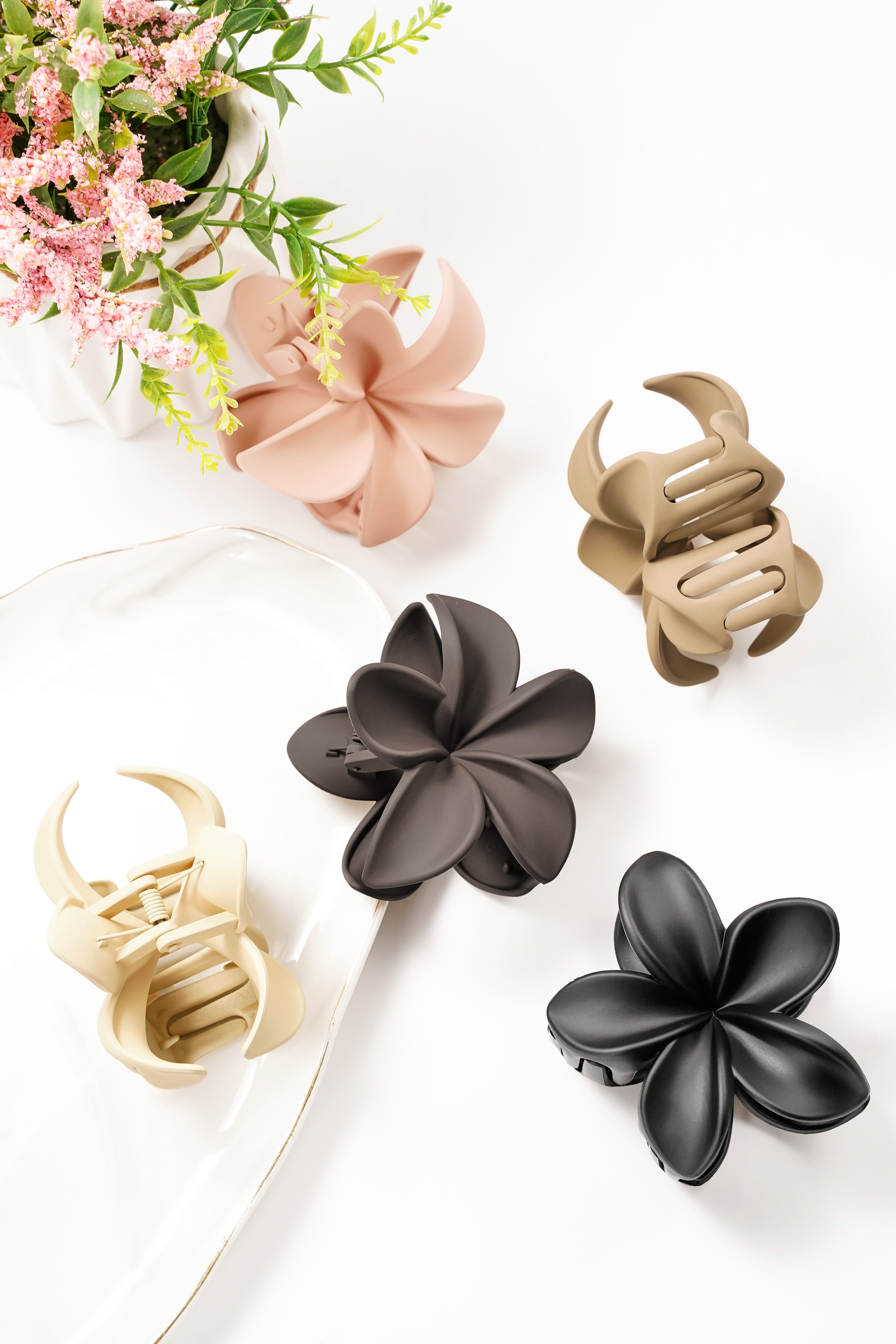 Hair clip flower - brown Plastic h5 Picture6