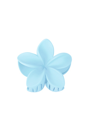 Haarspange Blume - blauer Kunststoff h5 