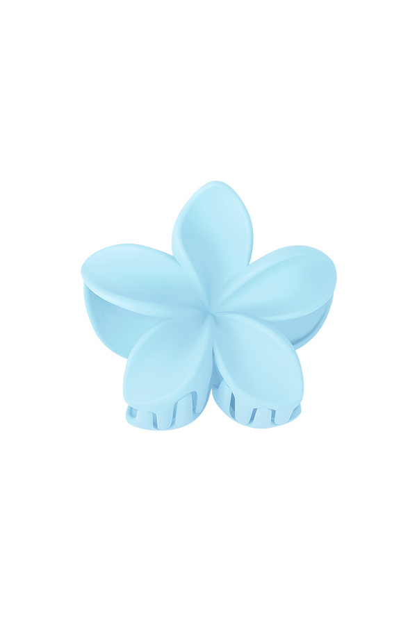 Barrette fleur - bleu Plastique