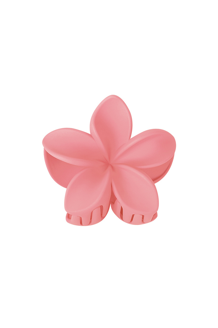 Hair Clip Flower - Pink Plastic 
