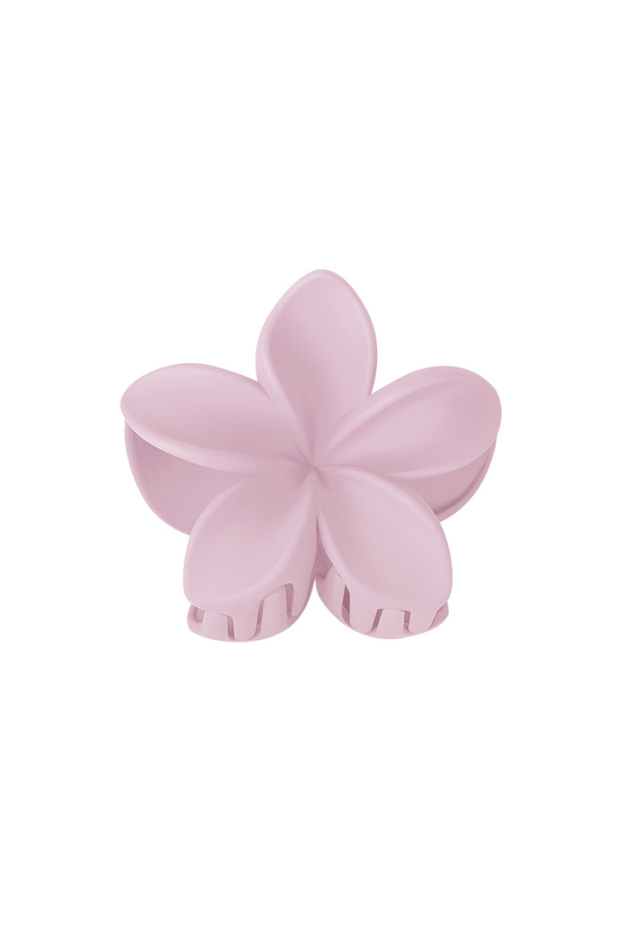 Pasador flor - Plástico rosa pastel 