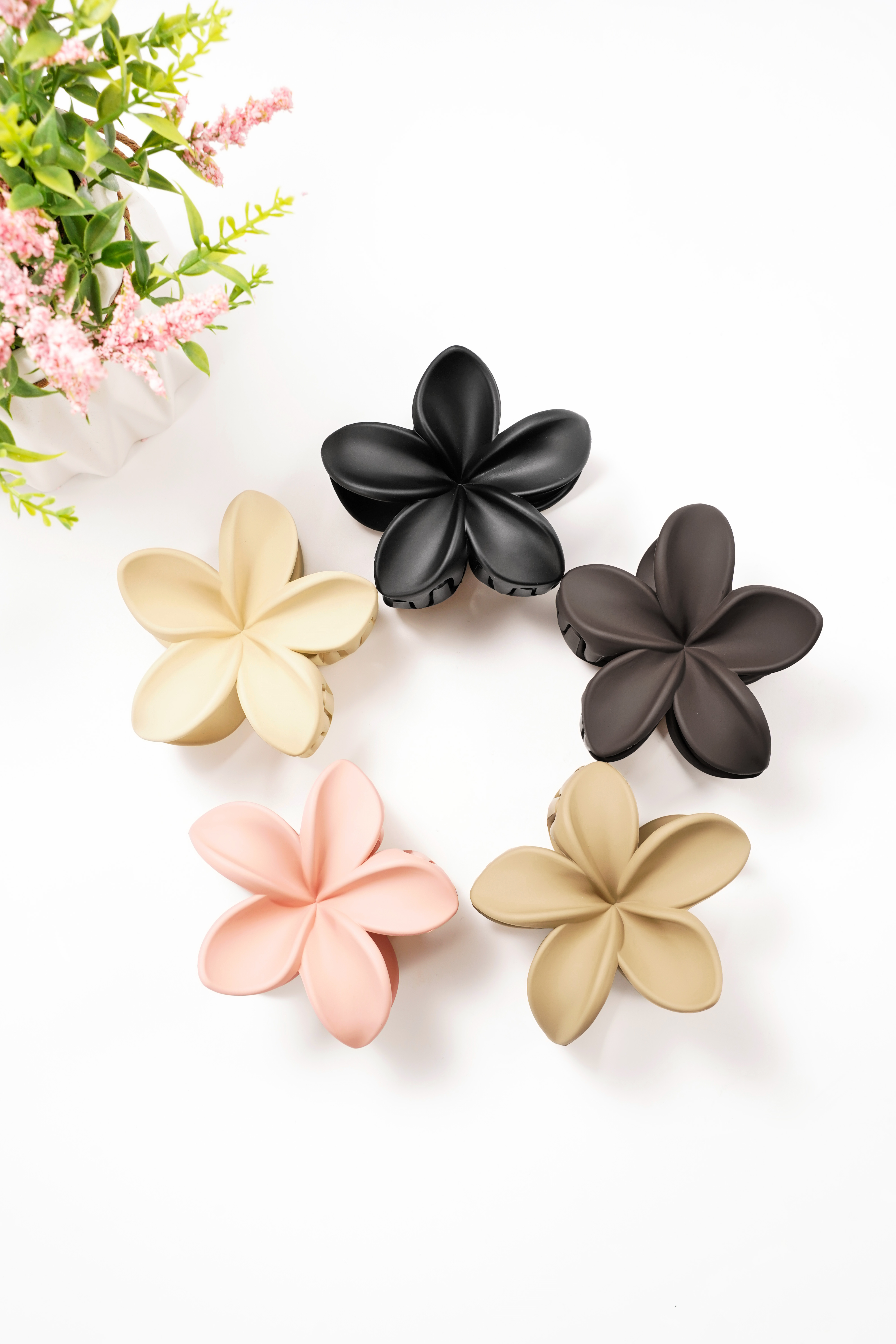 Hair clip flower - brown Plastic h5 Picture8