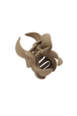 Haarspange Blume - Kamel Kunststoff h5 Bild4