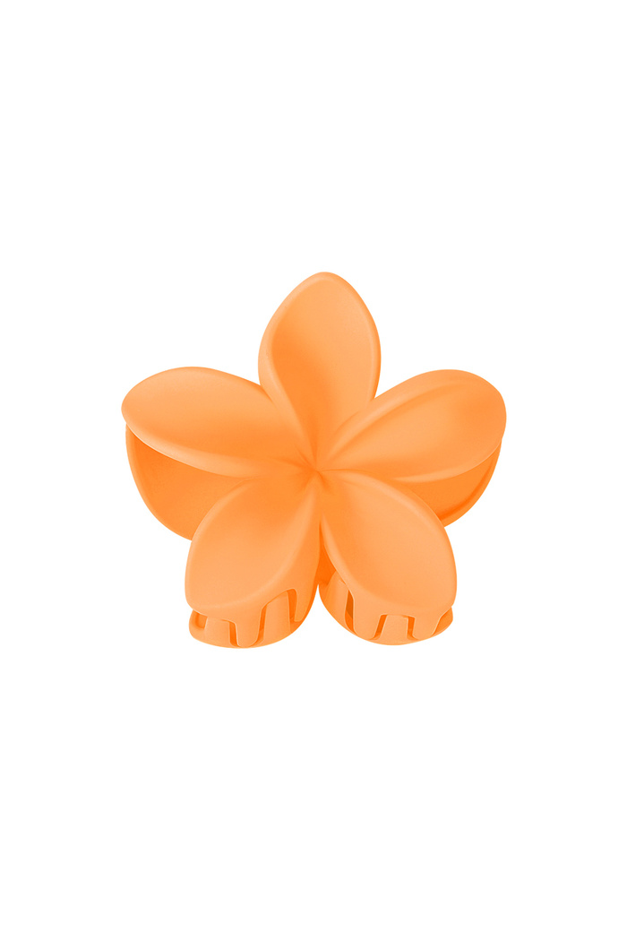 Haarspange Blume - orange Kunststoff 