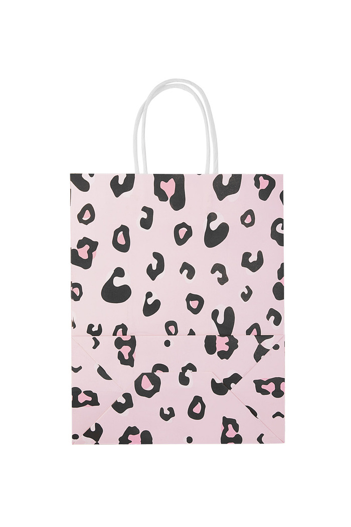 Bags leopard print 50 pieces - pink Paper Picture2