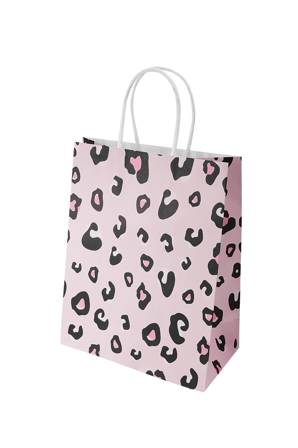 Bags leopard print 50 pieces - pink Paper
