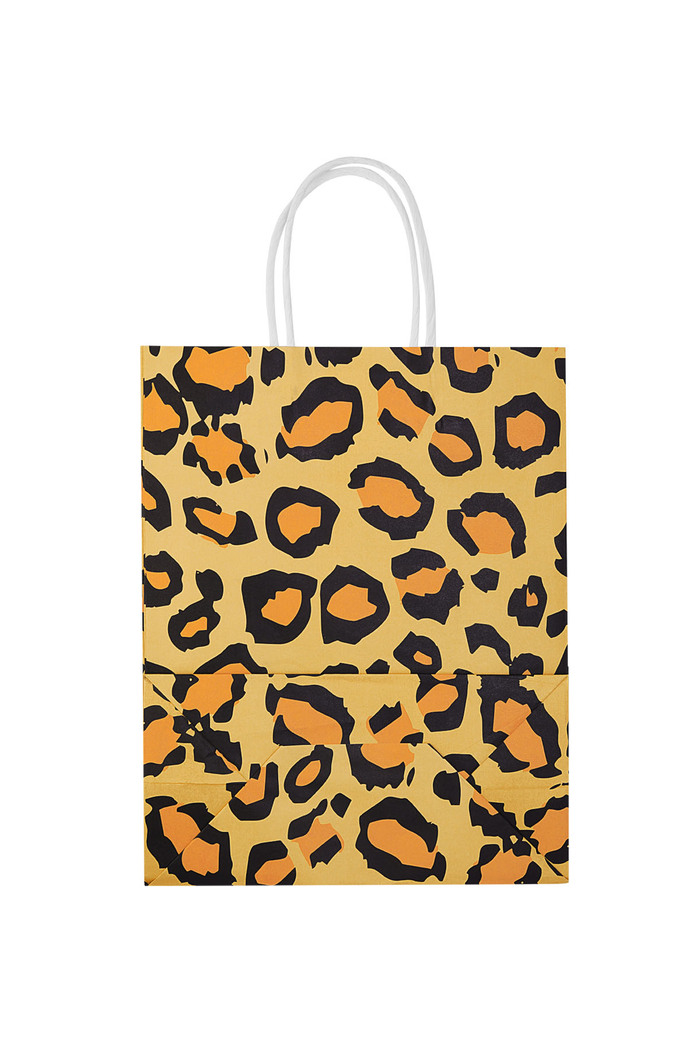 Çanta leopar desenli 50 adet - sarı Kağıt Resim2