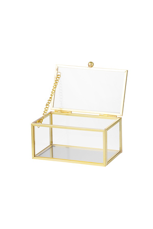 Glass jewelry box small - transparent Copper h5 