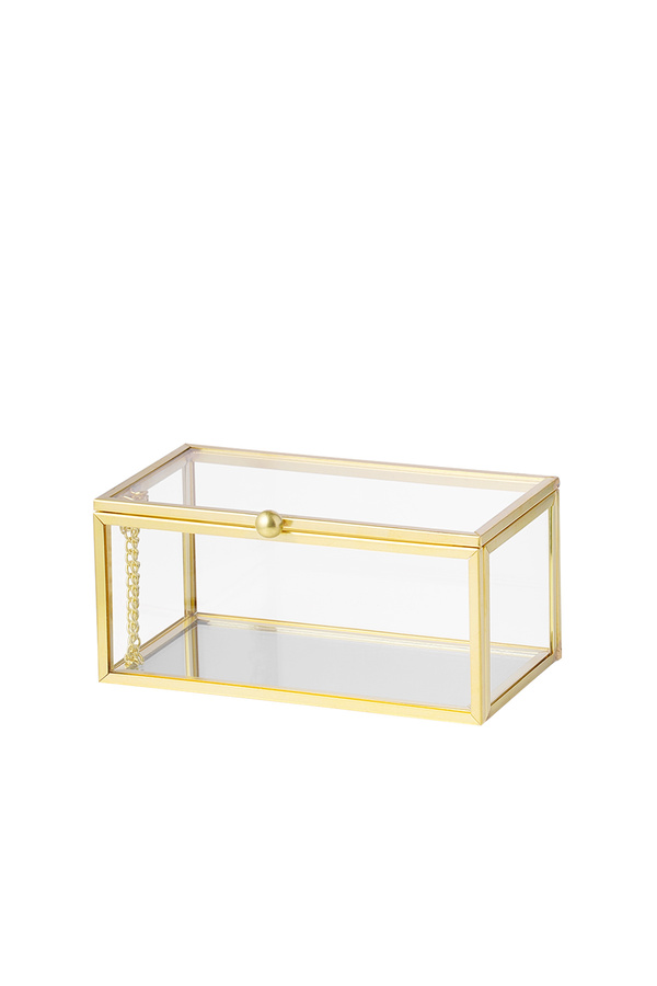 Glass jewelery box medium - transparent Copper