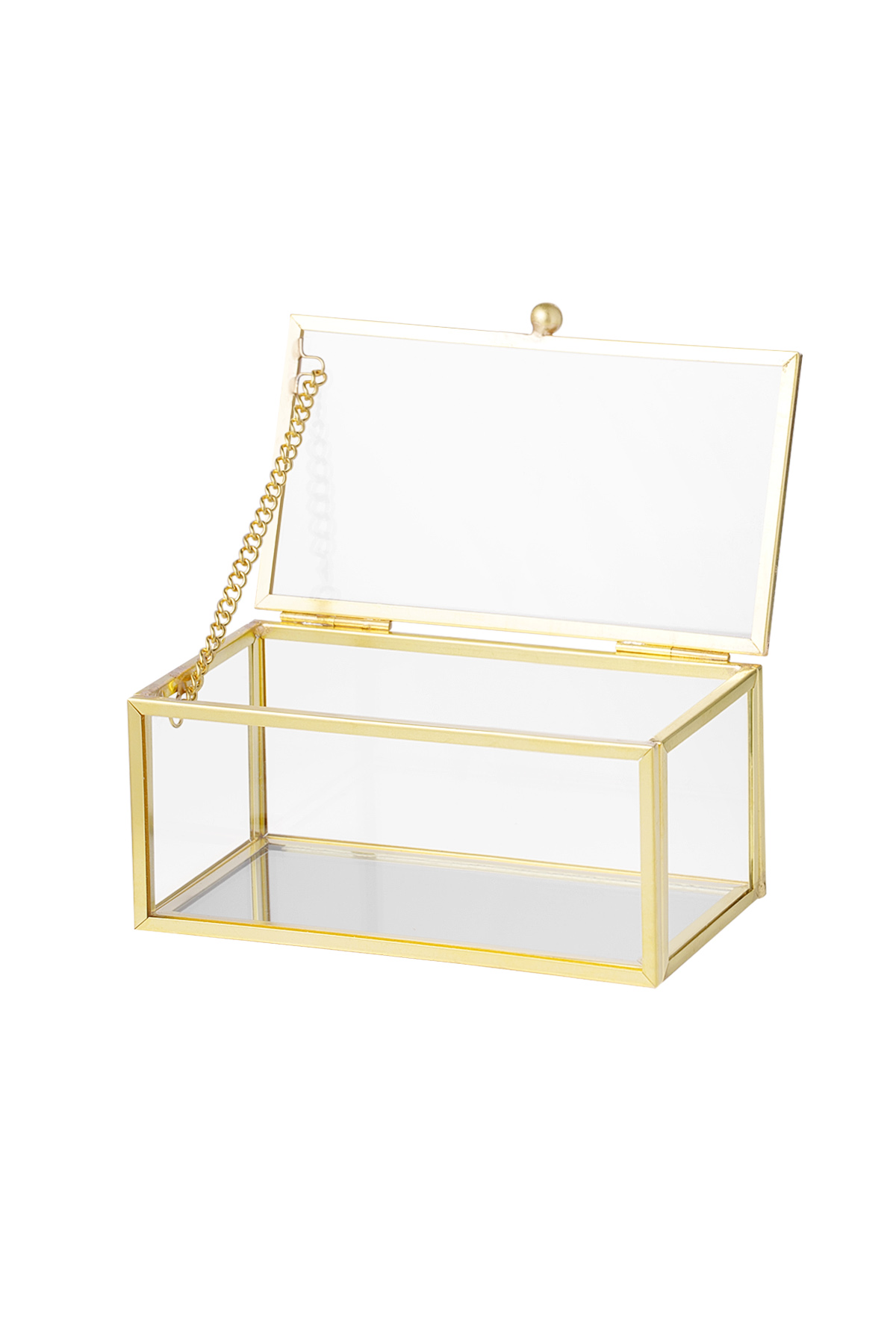 Glass jewelery box medium - transparent Copper h5 