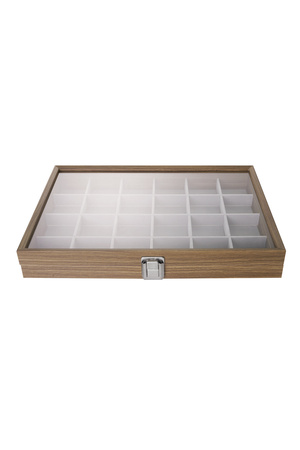 Caja expositora compartimentos - madera gris h5 Imagen2