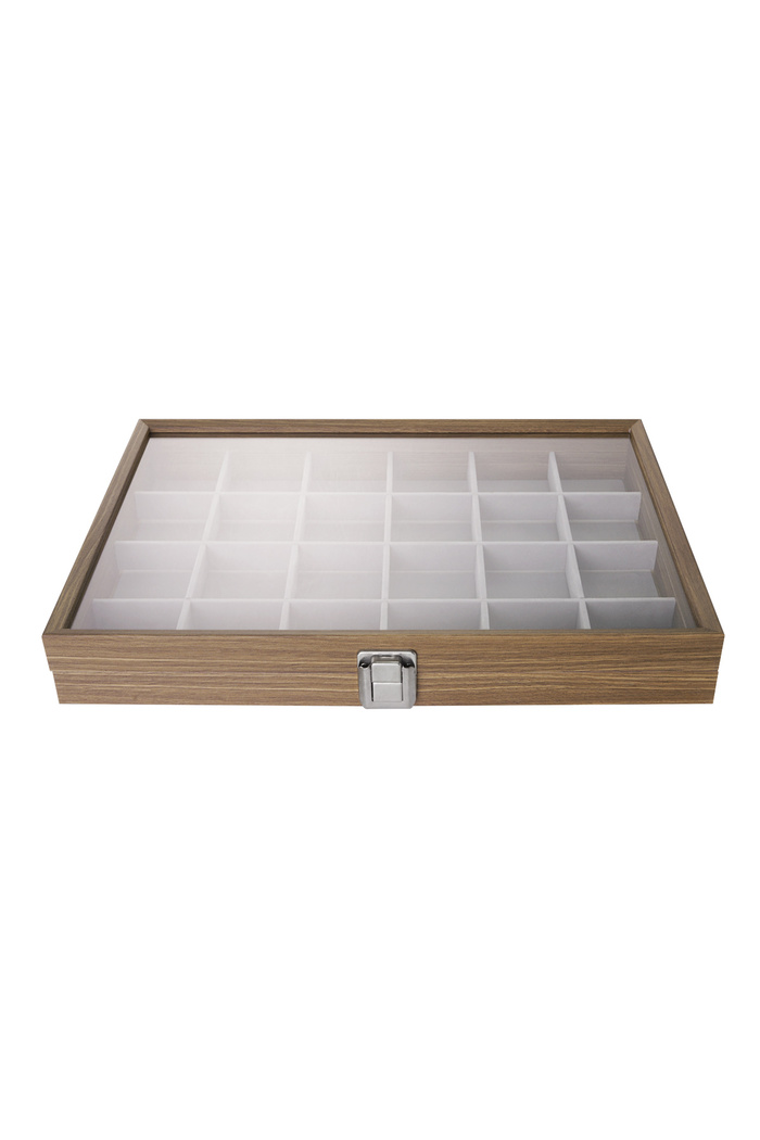Caja expositora compartimentos - madera gris Imagen2