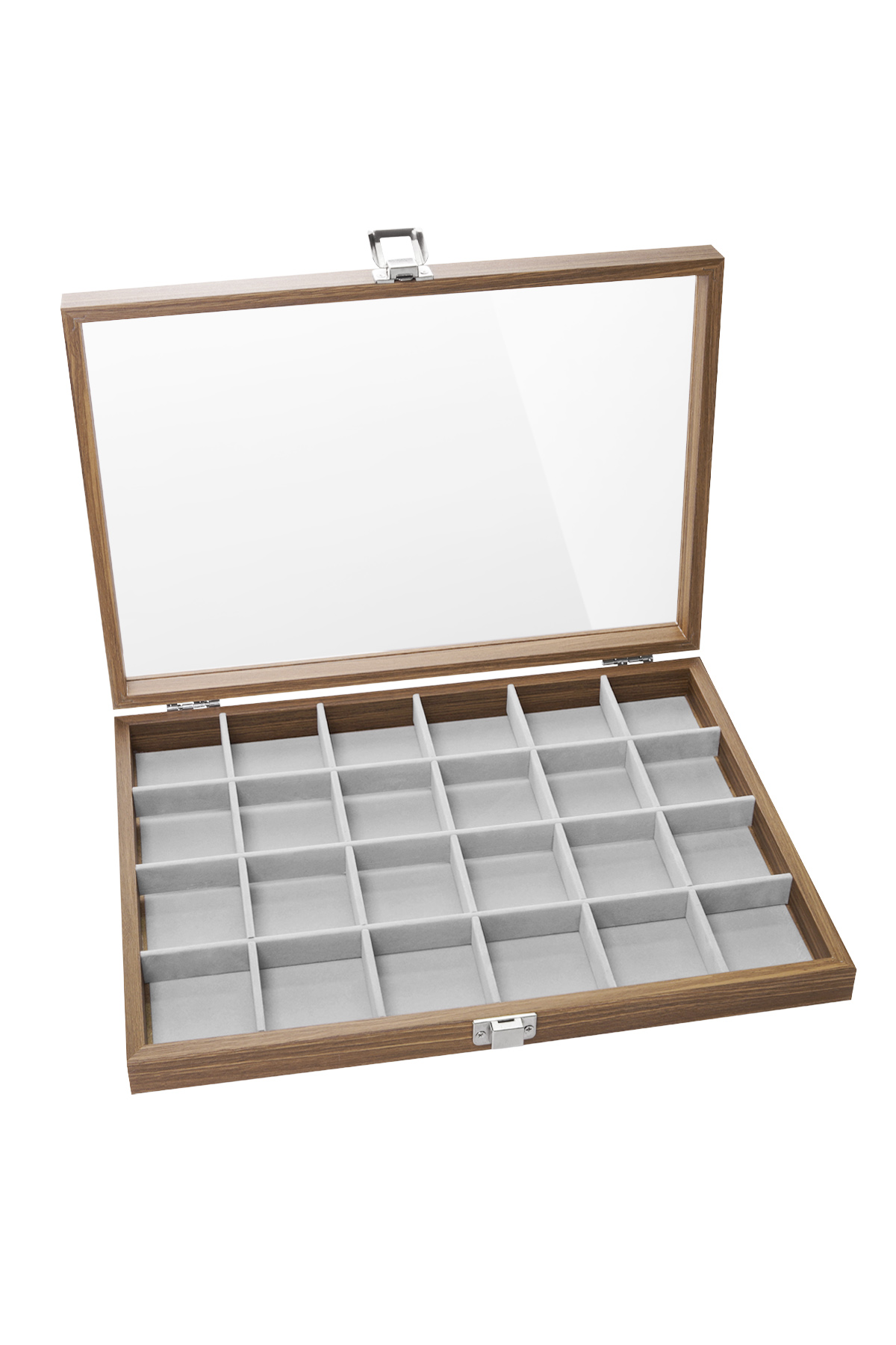 Display box compartments - gray Wood