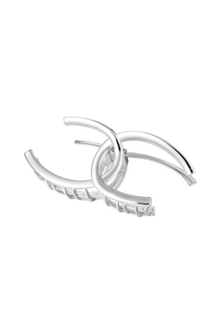 Hair clip double C - silver Metal h5 