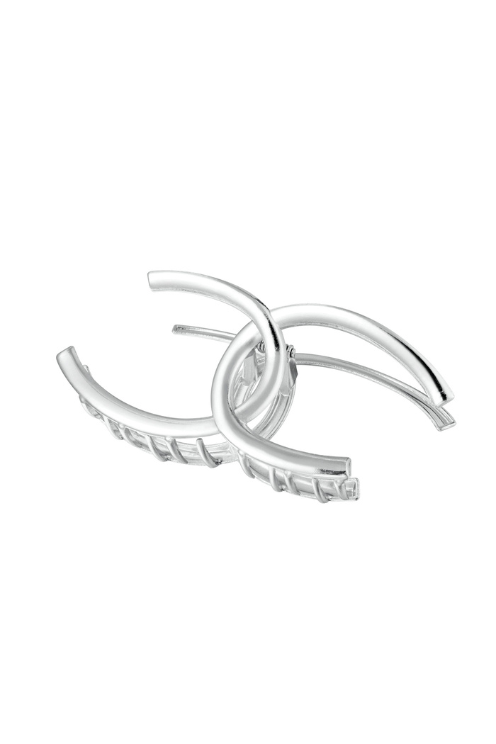 Hair clip double C - silver Metal 