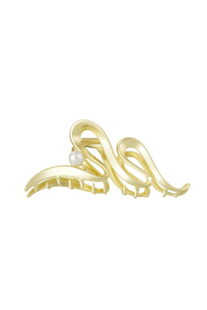 Hair clip curl with pearl - gold Metal h5 