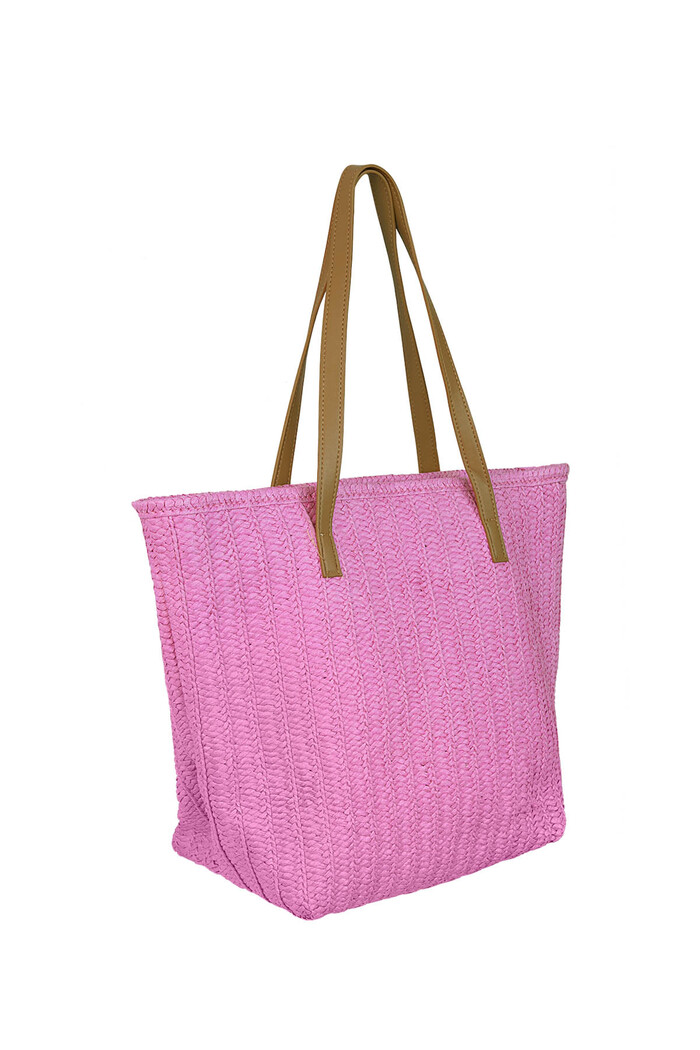 Beach bag with relief fuchsia - paper Picture3