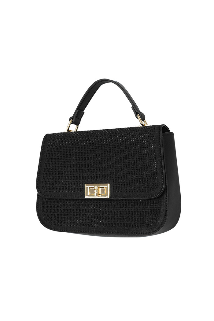 Handbag glamor - black PU 
