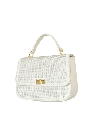 Handbag glamor - cream PU h5 