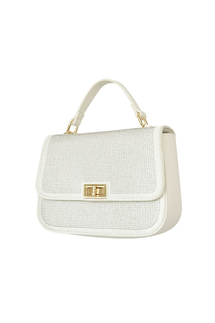 Handbag glamor - cream PU 