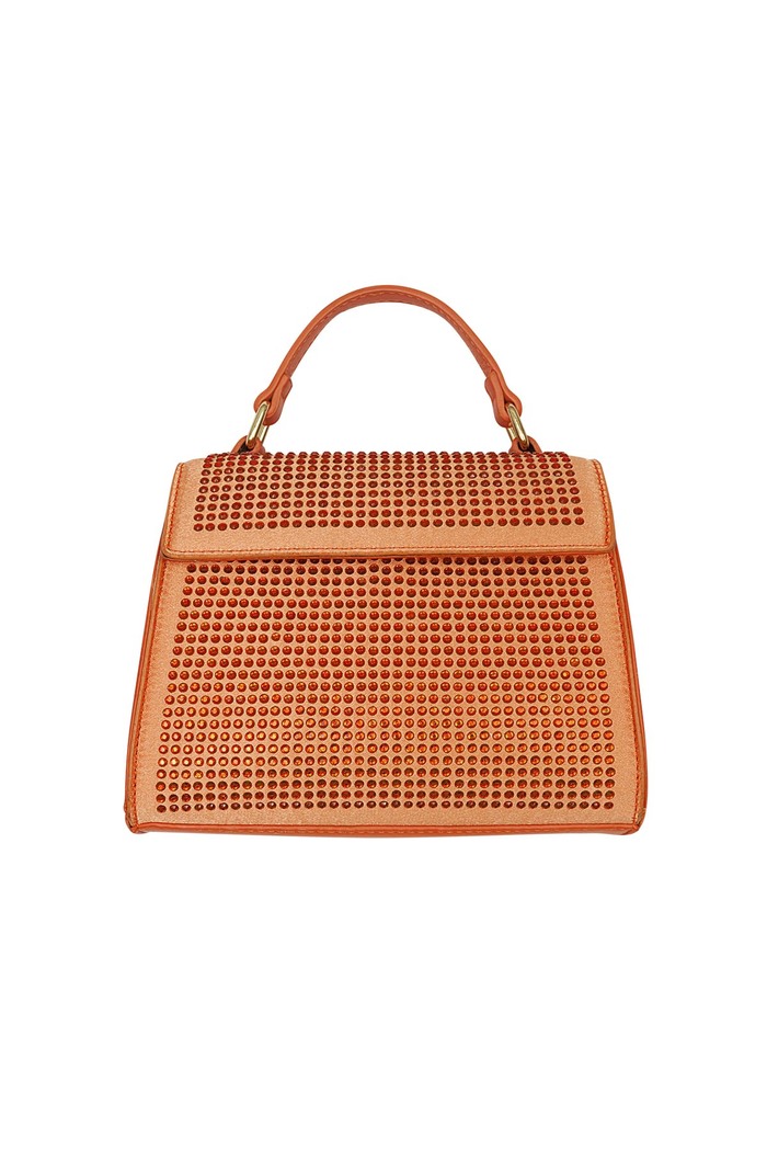 Handbag strass - orange PU 