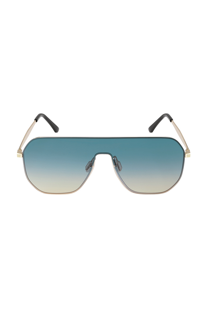 Sonnenbrille Große Brille Blau Gold Bild5